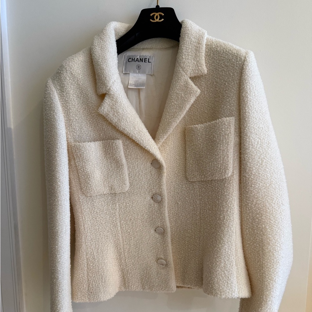 Chanel Ivory Textured Blazer